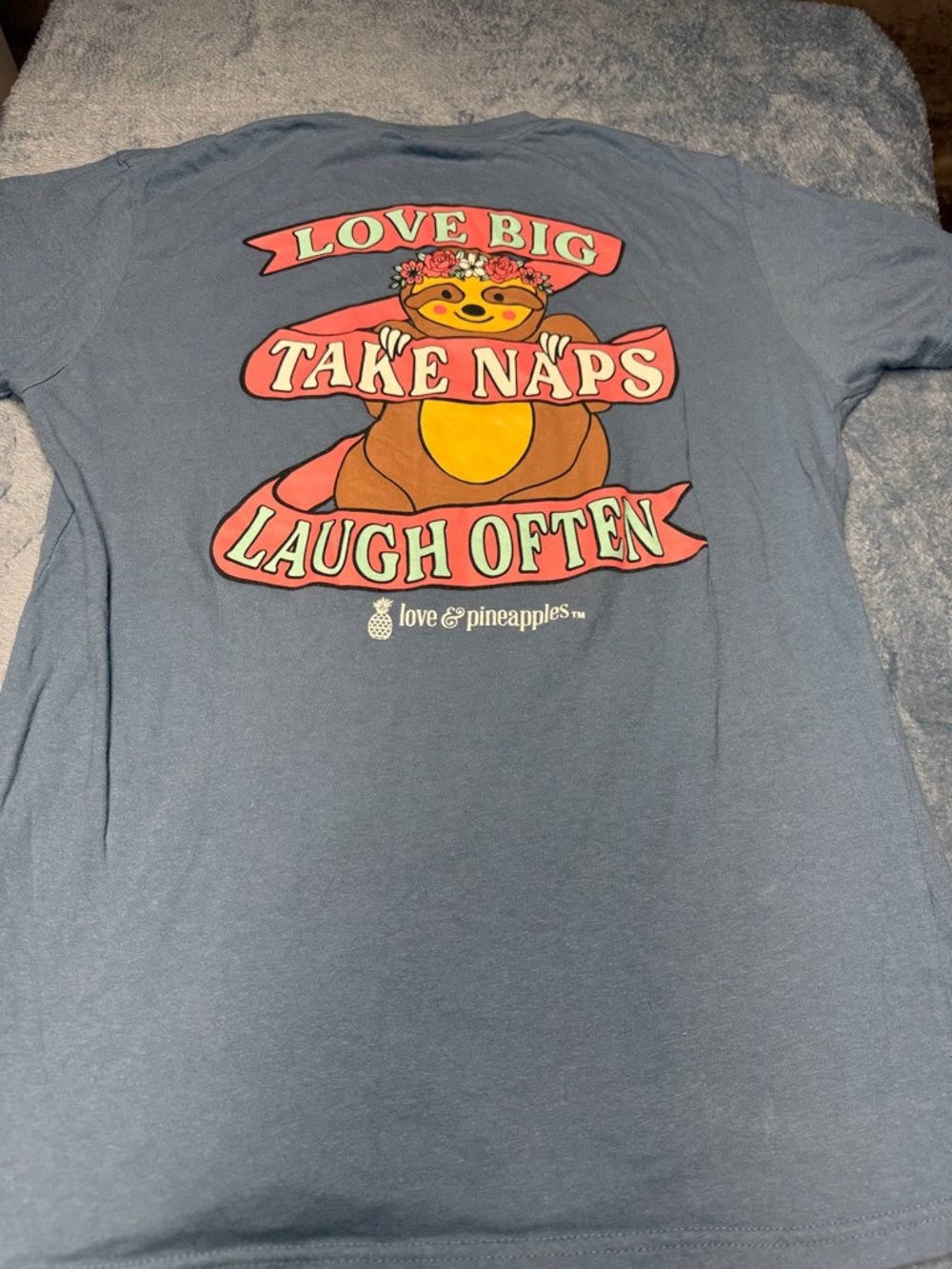 Love & Pineapples Women’s Short Sleeve Graphic Tee - Blue